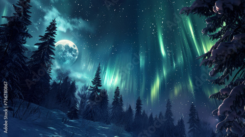 Spectacular Natural Phenomena: Capture extraordinary natural phenomena such as the Northern Lights dancing across the night sky, or rare occurrences like lunar or solar eclipses. Generative AI photo