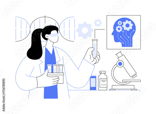 AI-Supported Medical Research abstract concept vector illustration.