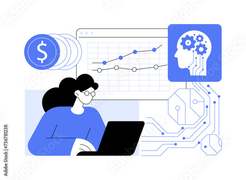 AI-Enhanced Financial Forecasting abstract concept vector illustration.