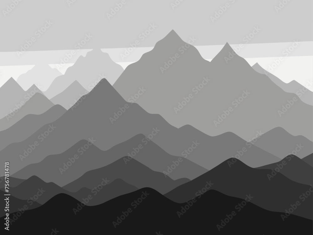 Gradient mountains: vector background design
