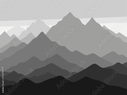 Gradient mountains: vector background design 
