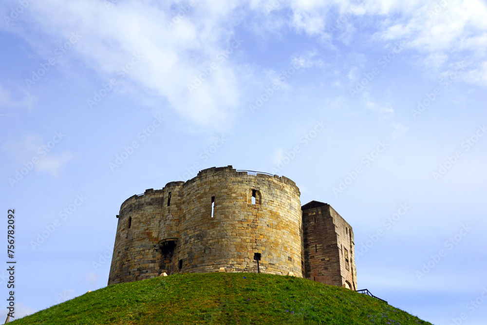 Cliffords Tower of York Castle in England, UK