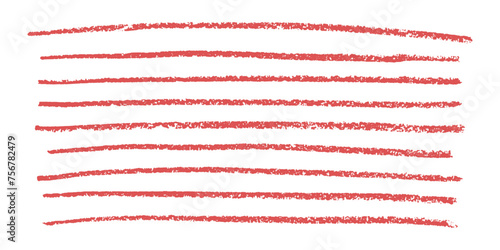 Red underlined chalk brush. Chalk pen highlight stroke. Vector hand drawn brush underline element, crayon texture emphasis element. Red chalk vector illustration in great quality.