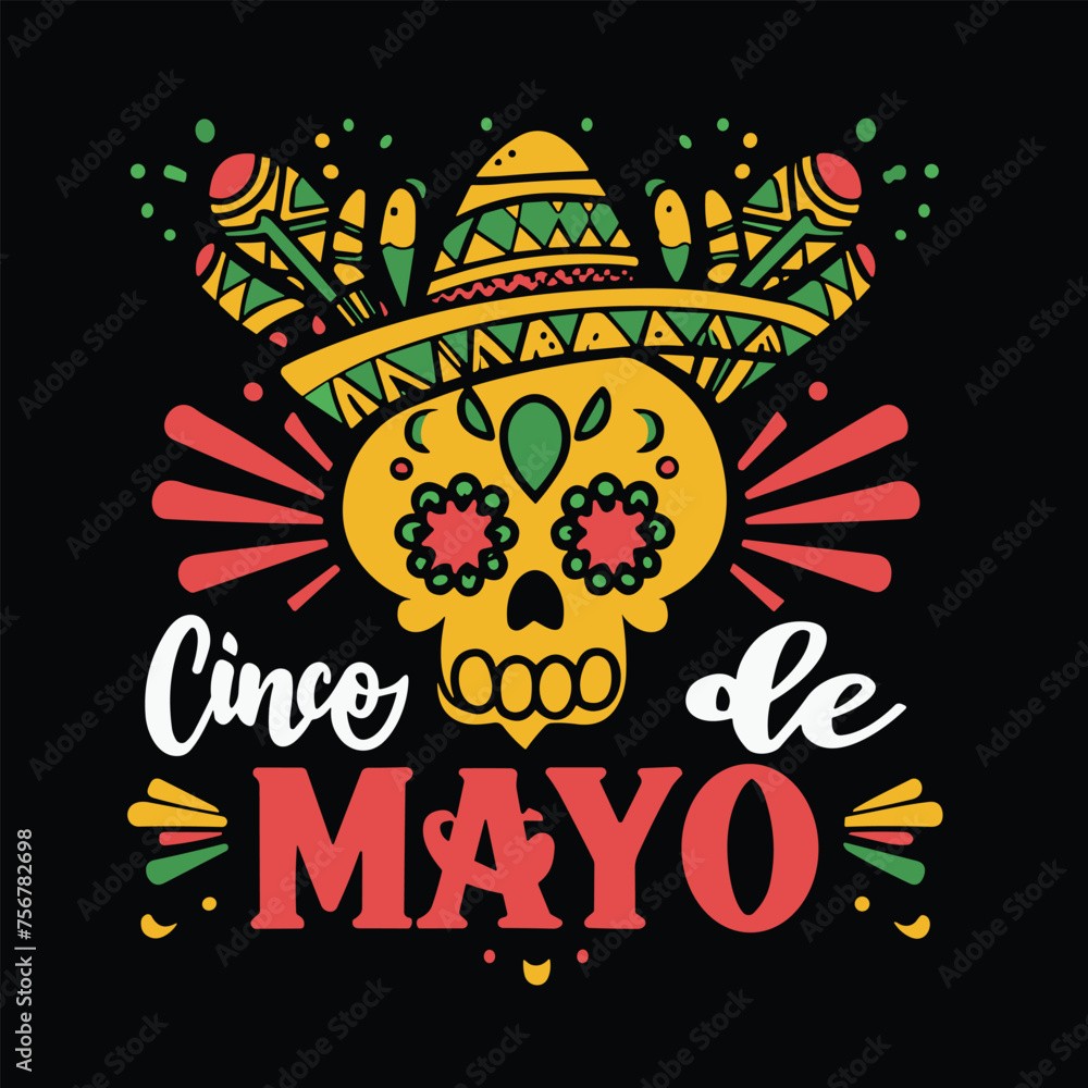 Cinco de mayo background with mexican elements vector