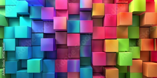 A colorful image of blocks in various colors - stock background.