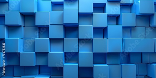 A blue background with a lot of blue cubes - stock background.