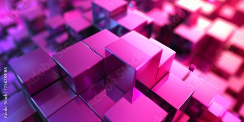 A close up of pink cubes arranged in a pattern - stock background.