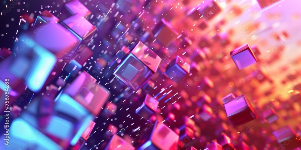 A colorful image of many cubes in different sizes and colors - stock background. A colorful image of many cubes in different sizes and colors - stock background.