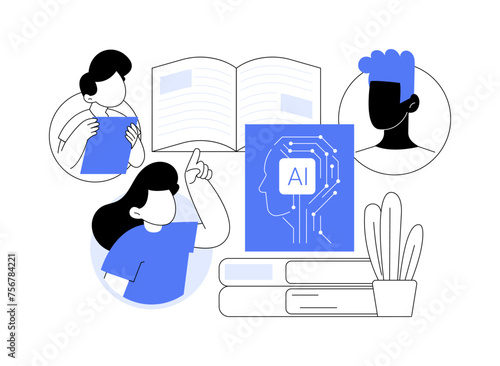 AI-Backed Education Equity Initiatives abstract concept vector illustration.