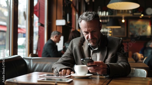 businessman sitting in bar with laptop © MuhammadSajid