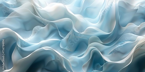 A blue and white fabric with a wave pattern - stock background.