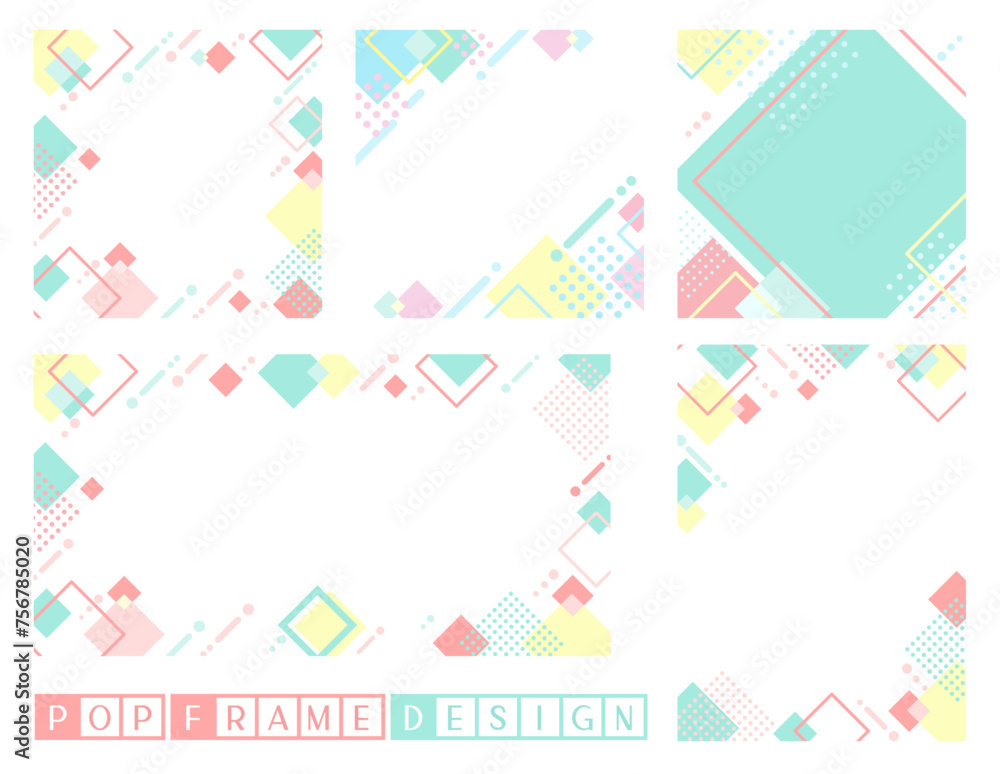 Fototapeta premium ポップな背景フレーム素材（セール 見出し タイトル メンフィス）