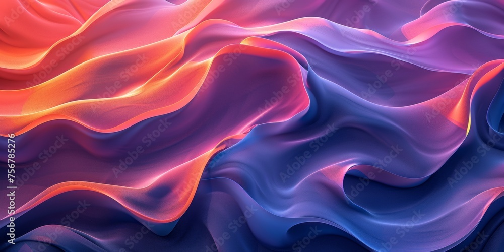 A colorful, abstract painting of a wave with a red and blue background - stock background. A colorful, abstract painting of a wave with a red and blue background - stock background.
