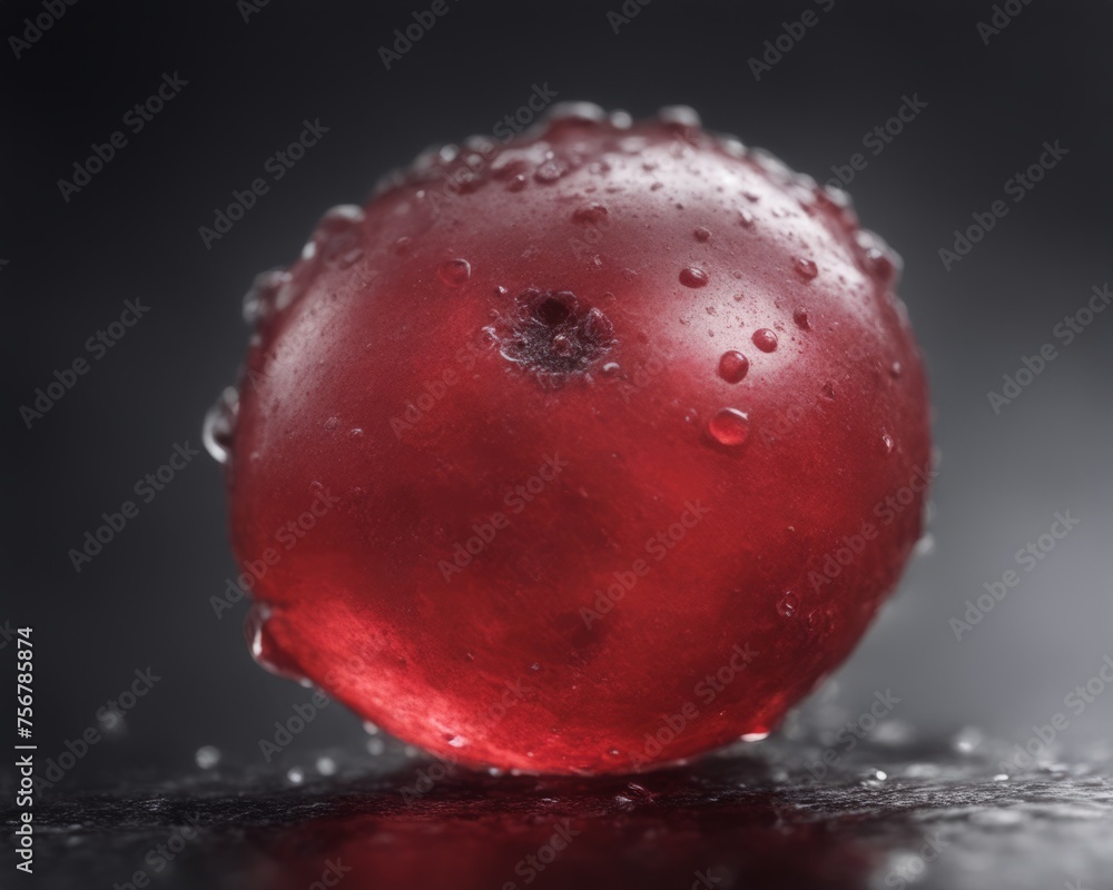 Fresh Cranberry with Droplets: Vibrant Fruit on Dark Background Fresh Cranberry with Droplets: Vibrant Fruit on Dark Background