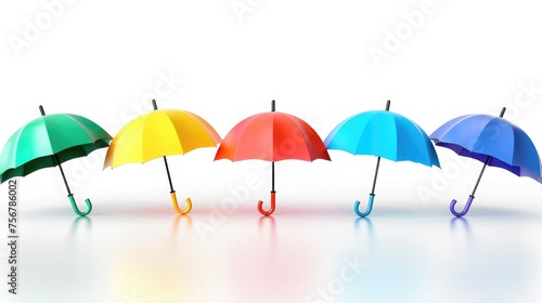 colorful umbrella isolated on white