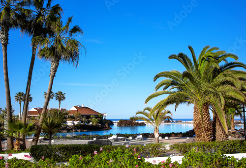 Quadro su tela Lago de la Costa de Martianez, Puerto de la Cruz, Island Tenerife, Canary Islands, Spain, Europe