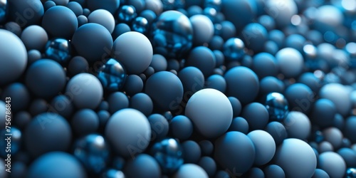 A close up of many blue and white spheres - stock background. © ColdFire
