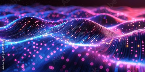 A colorful, glowing wave of light with a purple and pink hue - stock background.