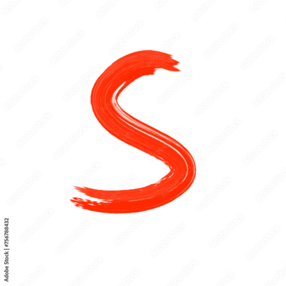 Alphabet Letter Red Brush Alphabet Letter Red Brush