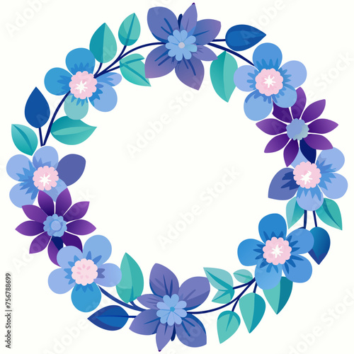 Spring Wreath: Vector Design with Place for Text  © Aleksandr