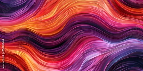 A colorful, abstract painting with a purple and orange wave - stock background.