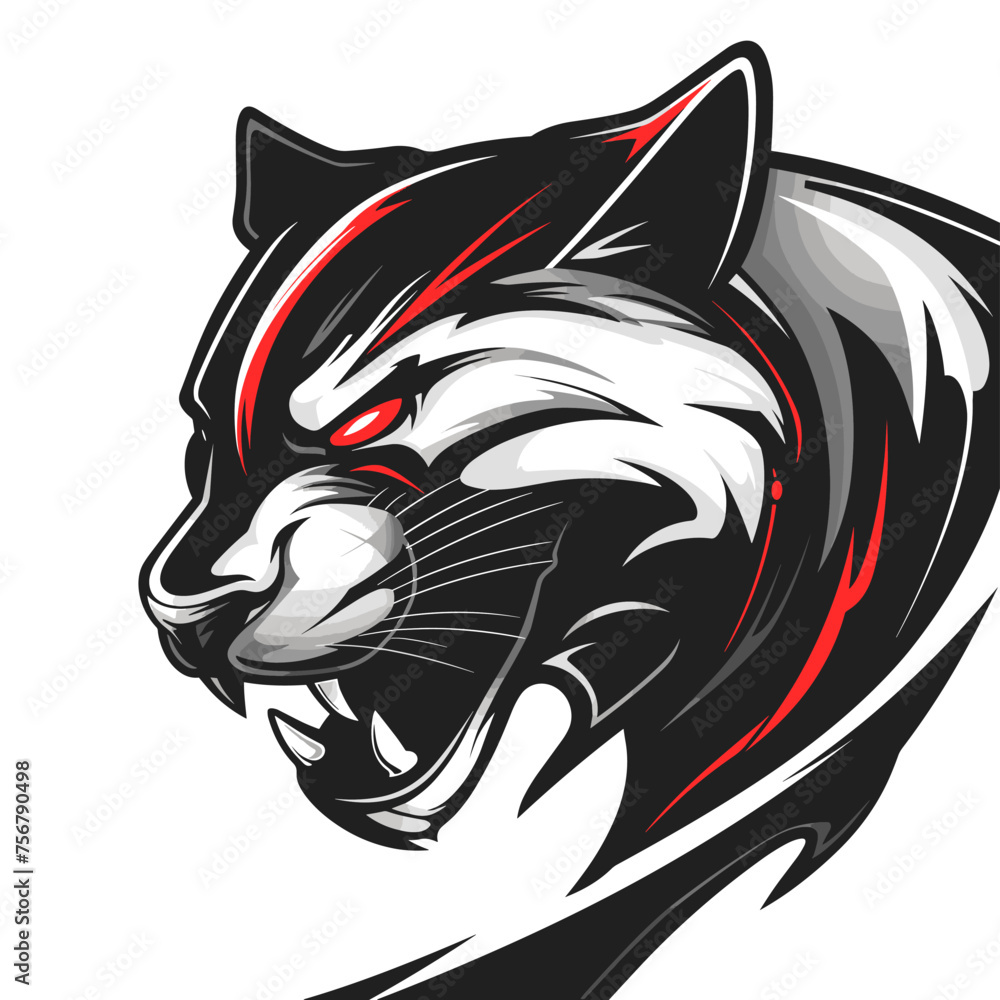 Vector esports logotype puma on white background, logo puma, icon puma, sticker puma, symbol puma, emblem puma, leopard, panther, cheetah, jaguar, tiger, lion