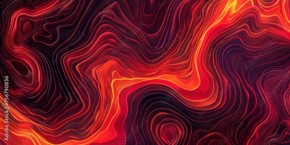 A red and black abstract painting with a lot of curves and swirls - stock background. A red and black abstract painting with a lot of curves and swirls - stock background.