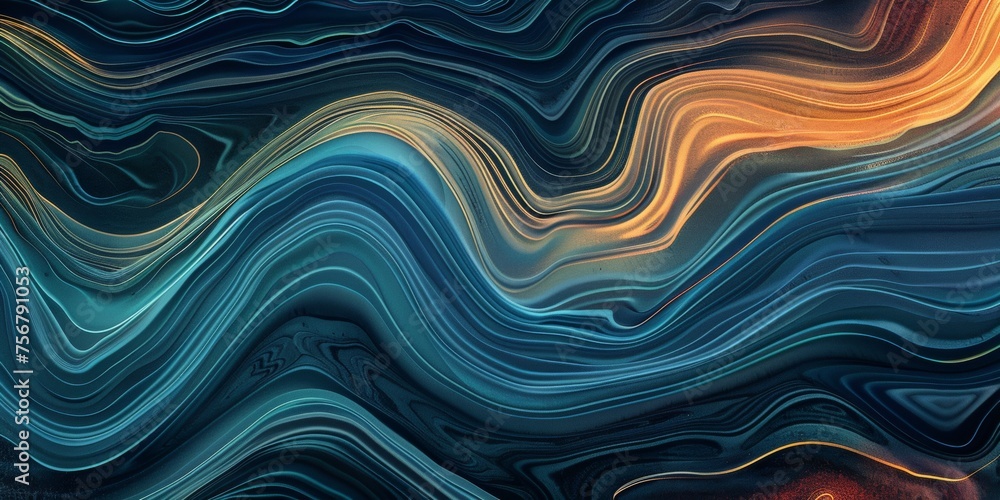 A blue and orange wave with a lot of dots - stock background. A blue and orange wave with a lot of dots - stock background.