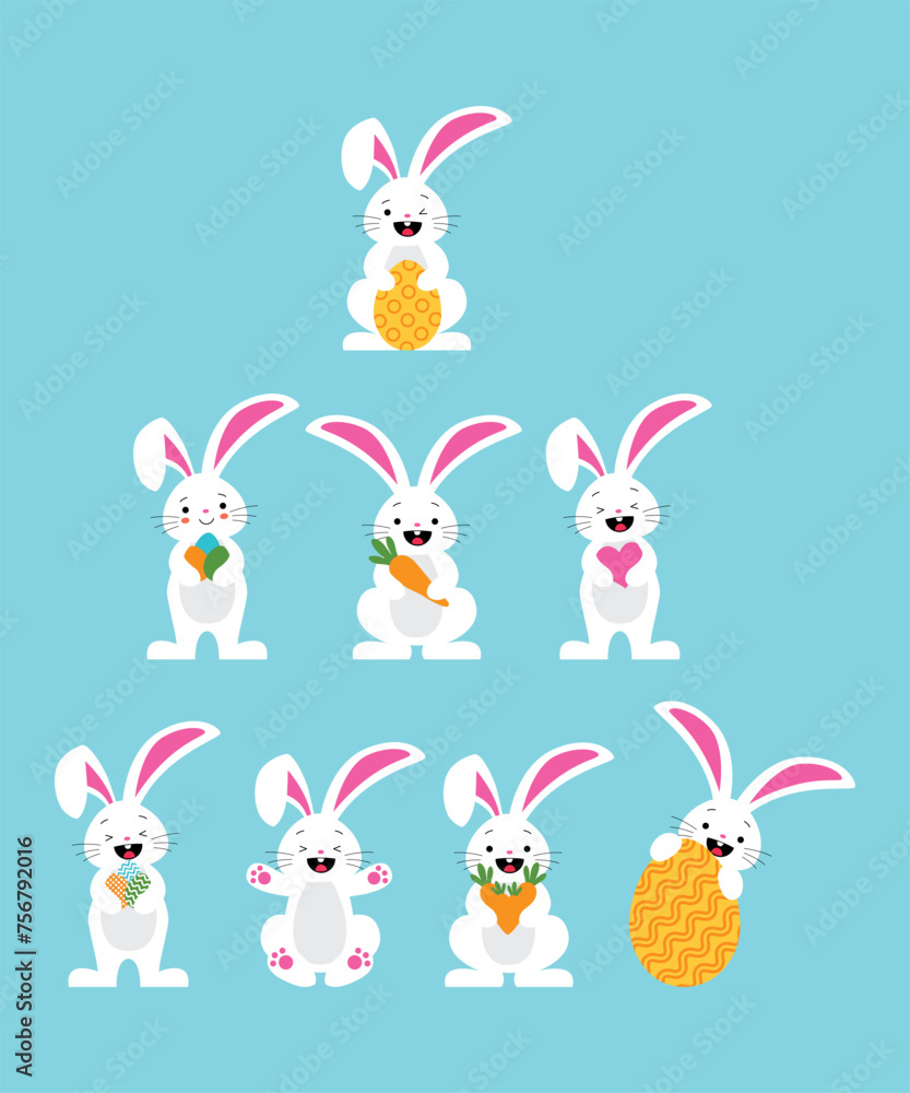 Easter Vectors Of 8 Adorable Easter Bunny Rabbit For Easter Sunday Easter Vectors Of 8 Adorable Easter Bunny Rabbit For Easter Sunday