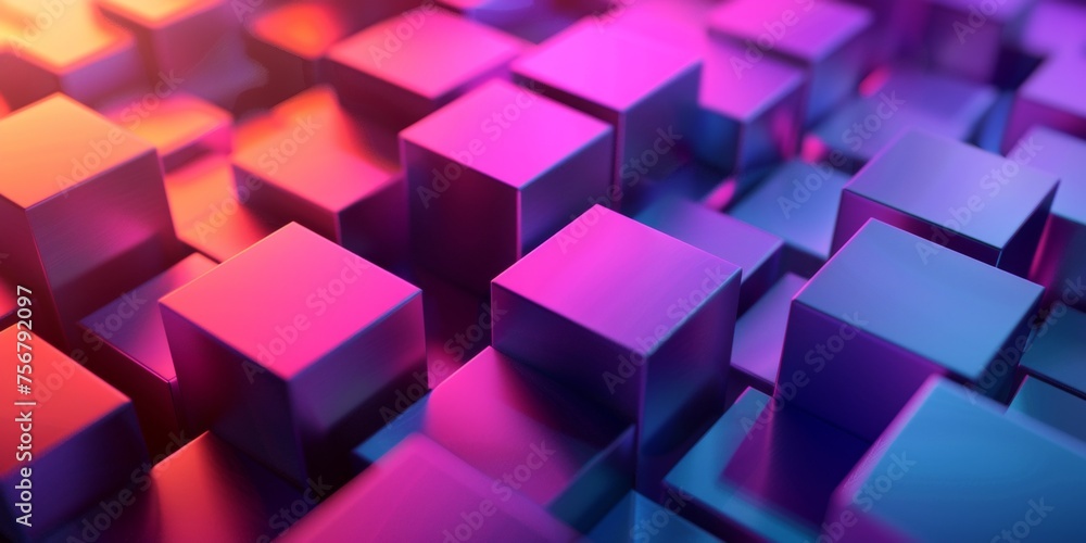 A colorful image of blocks in various shades of purple and blue - stock background. A colorful image of blocks in various shades of purple and blue - stock background.