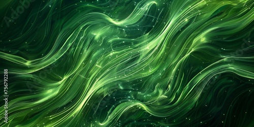A green, wavy line with a lot of sparkles - stock background.