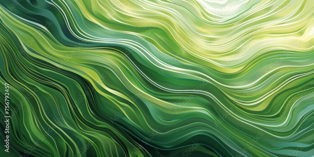A green wave with a green background - stock background. A green wave with a green background - stock background.