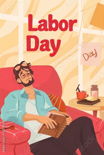 Poster for Labor Day. Flat illustration for cards, banners, etc