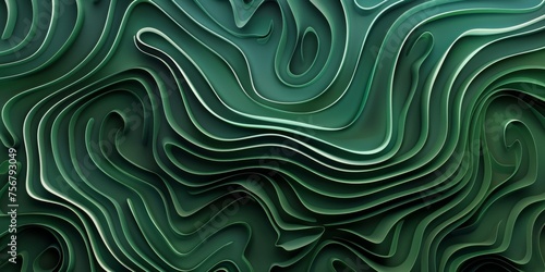 A green, curvy line with a lot of detail - stock background.