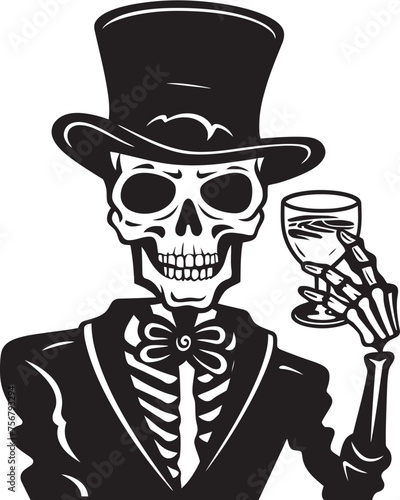 Intoxicate Your Brand with Drunken Skeleton Logo Vector Design Drunken Skeleton: Unveiling a Dynamic Vector Logo Icon