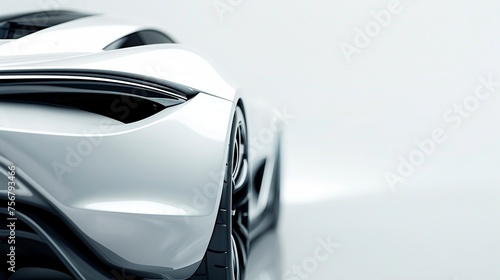  close-up view of a car's body against a pristine white background, highlighting its sleek design and impeccable craftsmanship