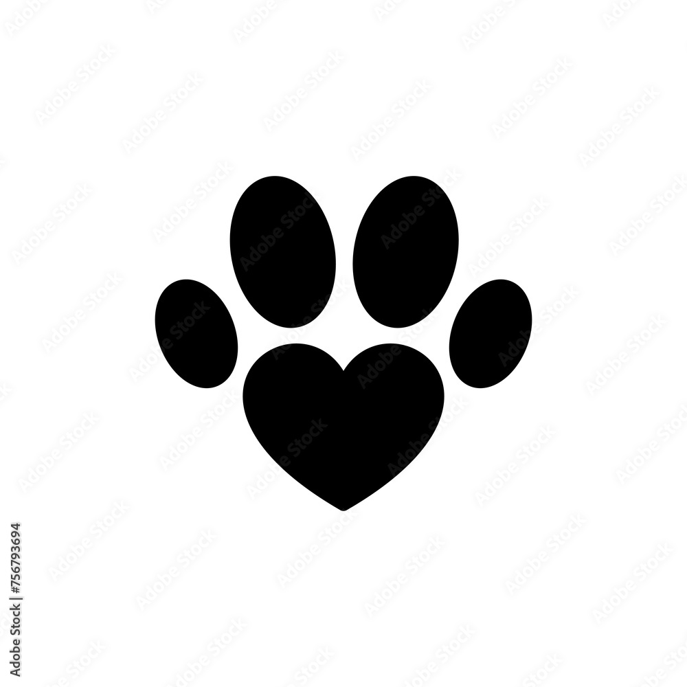Paw icon vector isolated on white background. Paw Print icon Paw icon vector isolated on white background. Paw Print icon