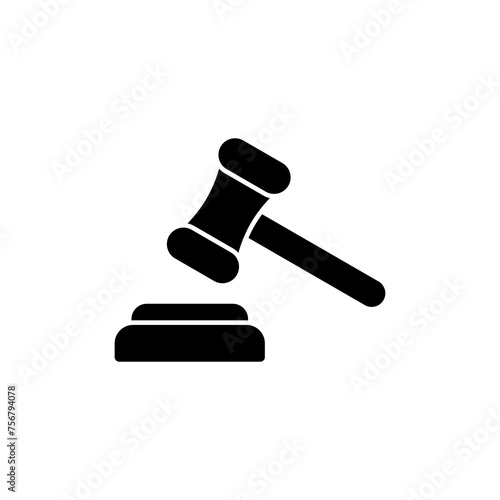 Gavel icon vector isolated on white background. Hammer icon vector. Judge Gavel Auction Icon Vector. Bid