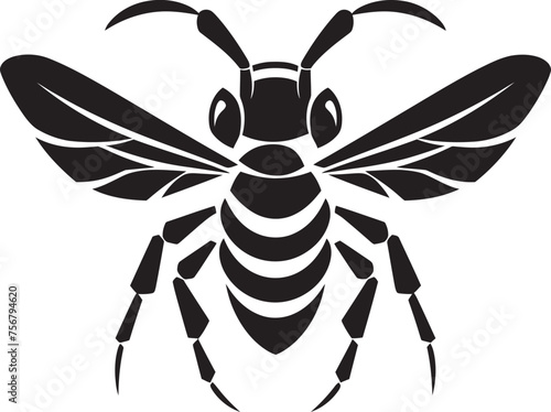 Unveil the Fury: Hornet Mascot Black Logo Icon Buzzing Brilliance: Hornet Mascot Vector Design Unveiled