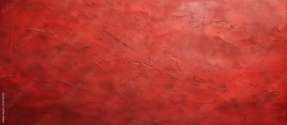 A closeup of a textured red wall with hints of brown, amber, magenta, and carmine creating a unique pattern. The wall contrasts with peach flooring and electric blue accents A closeup of a textured red wall with hints of brown, amber, magenta, and carmine creating a unique pattern. The wall contrasts with peach flooring and electric blue accents
