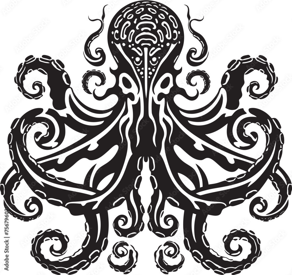 Enigmatic Depths: Octopus Mandala Black Logo Icon Spirals of Wisdom: Octopus Mandala Art in Black Vector Enigmatic Depths: Octopus Mandala Black Logo Icon Spirals of Wisdom: Octopus Mandala Art in Black Vector