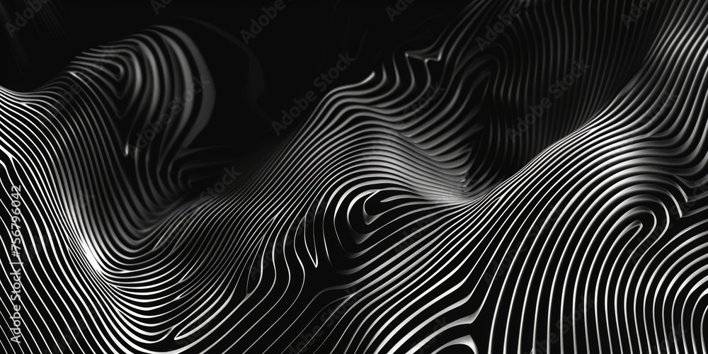A black and white image of a wave with a lot of detail - stock background.