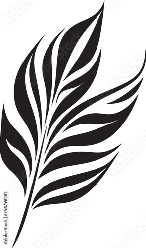 Leafy Luxuriance: Onekine Tropical Leaves Vector Black Icon Exotic Foliage Elegance: Onekine Tropical Plant Leaves Vector Black Logo