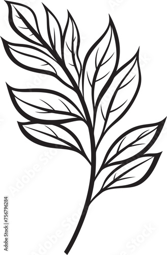 Exotic Foliage Elegance: Onekine Tropical Plant Leaves Vector Black Logo Tropical Opulence: Onekine Exotic Plant Leaves Icon Design © BABBAN