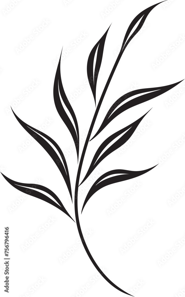 Botanic Paradise: Onekine Exotic Tropical Leaves Black Icon Design Serenity in Nature: Onekine Tropical Plant Leaves Vector Logo