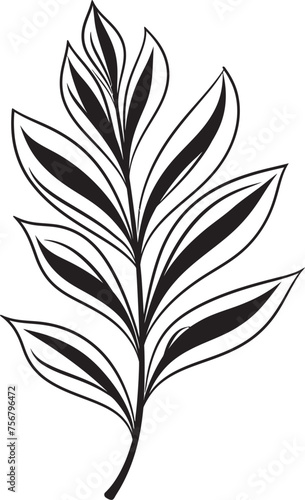 Vibrant Flora Essence: Onekine Tropical Leaves Vector Design Exotic Oasis: Onekine Tropical Plant Leaves Black Icon