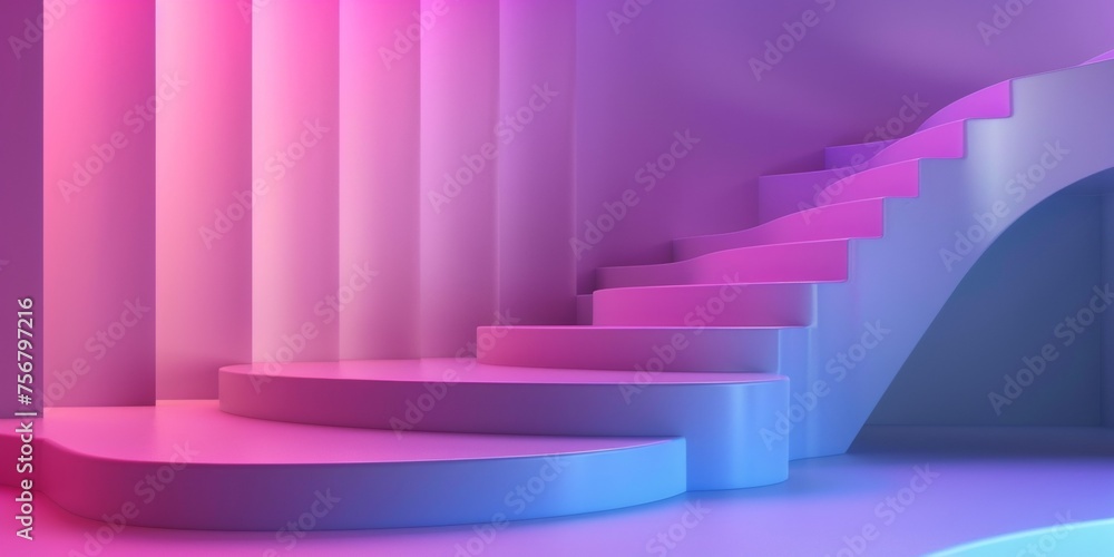 A staircase with pink and blue steps - stock background. A staircase with pink and blue steps - stock background.