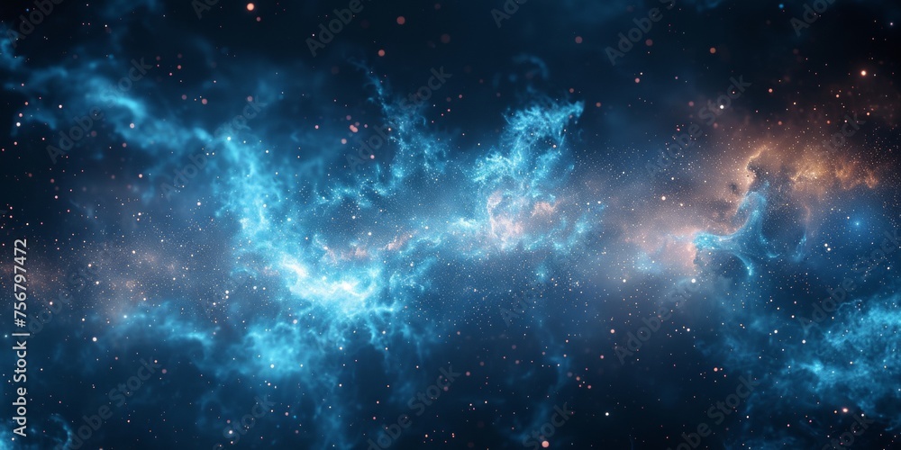 A blue and orange galaxy with a lot of stars - stock background.