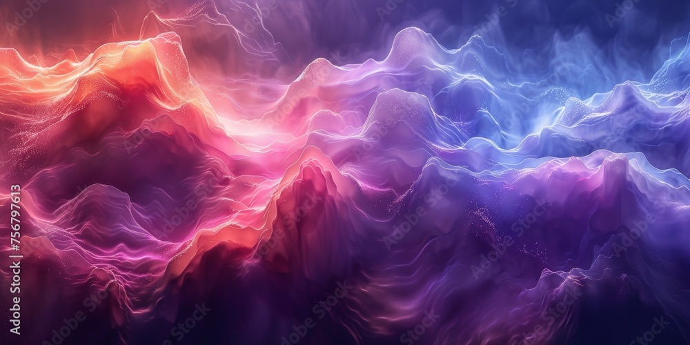 A colorful, abstract image of a wave with purple, red, and blue colors - stock background. A colorful, abstract image of a wave with purple, red, and blue colors - stock background.