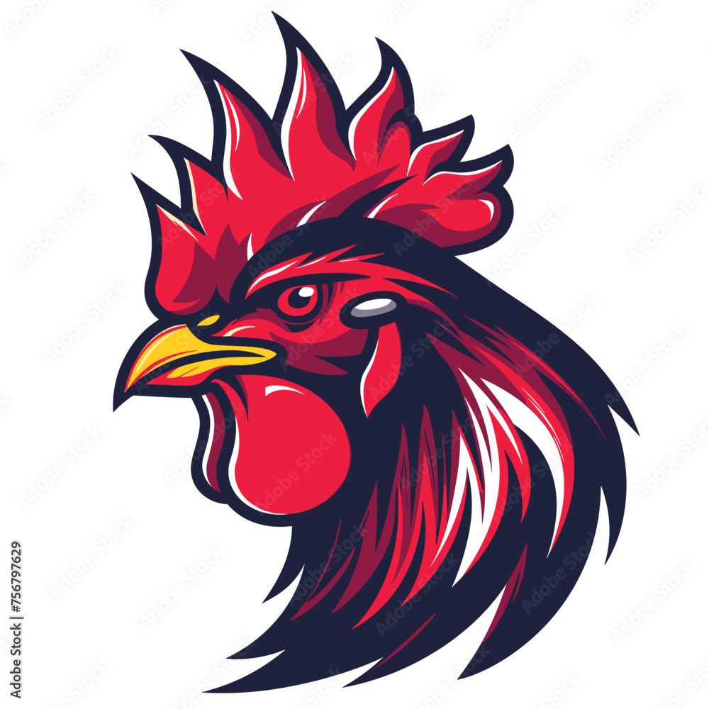 custom made wallpaper toronto digitalVector esports logotype rooster on white background, logo rooster, icon rooster, sticker rooster, symbol rooster, emblem rooster, chicken